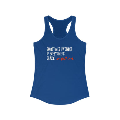 Women's Ironic Humor Racer back Tank Top.